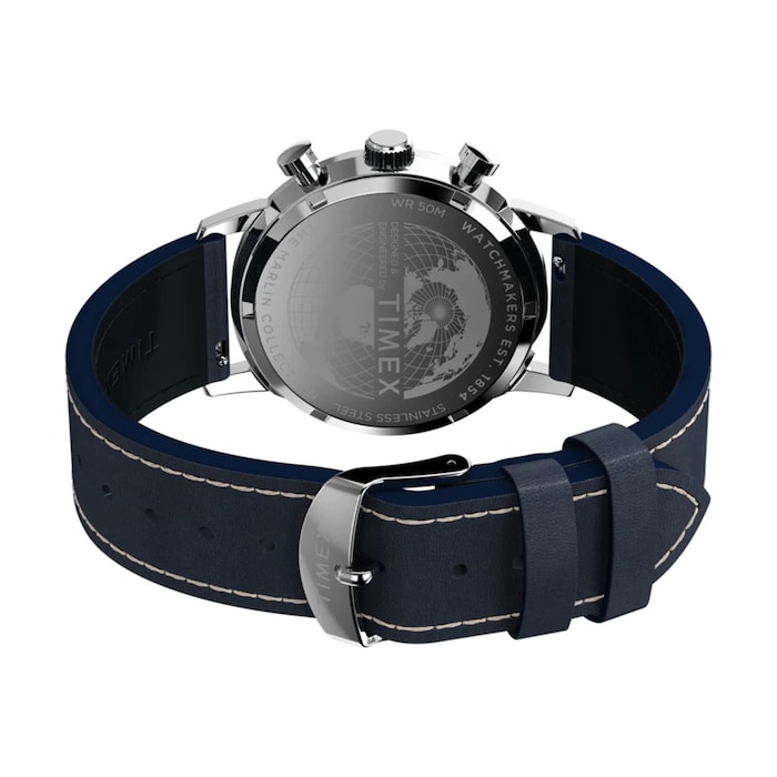 Timex Marlin Chronograph Tachymeter 40mm Mens Watch Blue