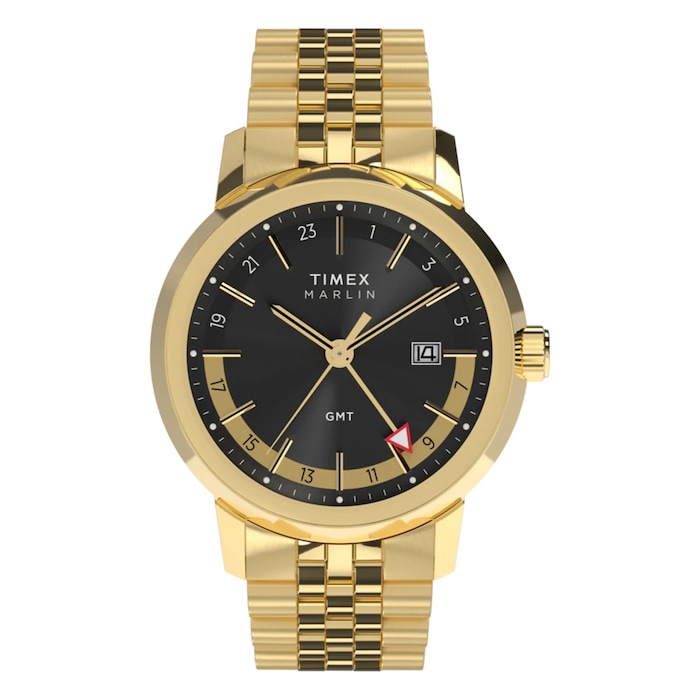 Timex Marlin Quartz GMT 40mm Mens Watch Black