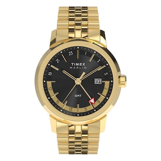Timex Marlin Quartz GMT 40mm Mens Watch Black
