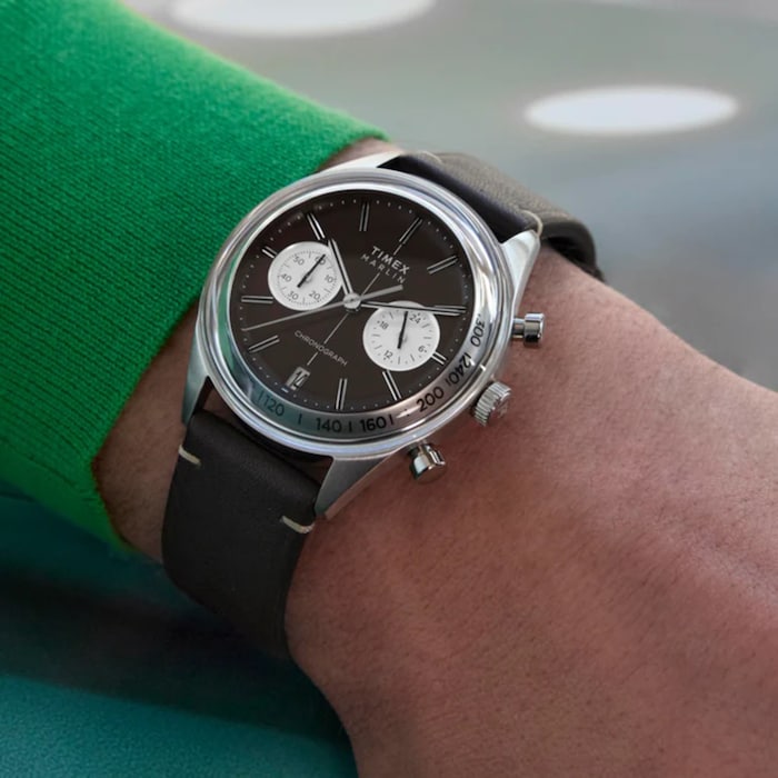 Timex Marlin Jet Quartz Chronograph 40mm Mens Watch Brown