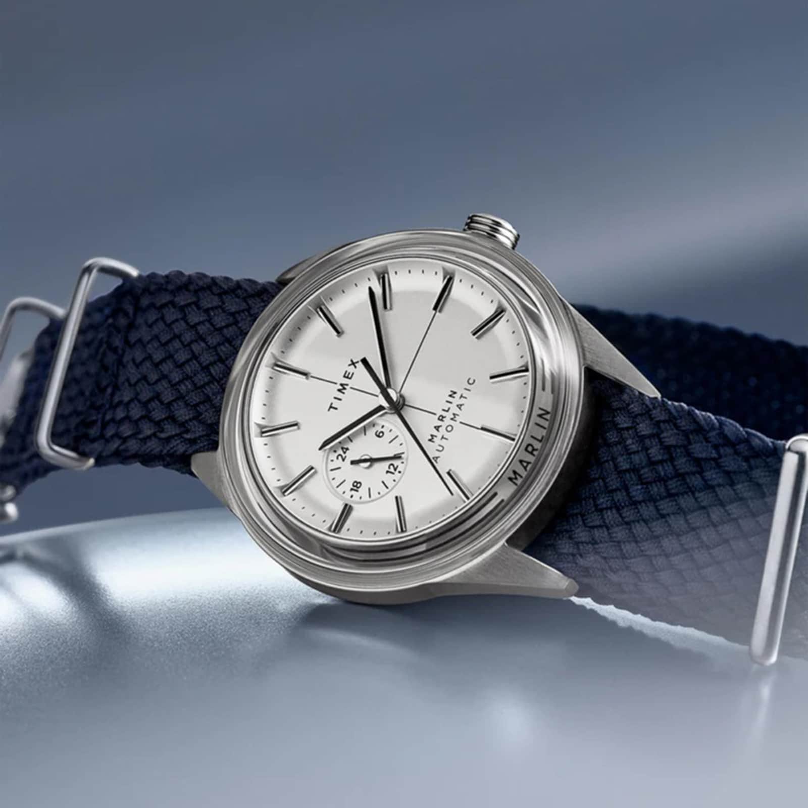 Timex Marlin Jet Automatic Chronograph 38mm Mens Watch White