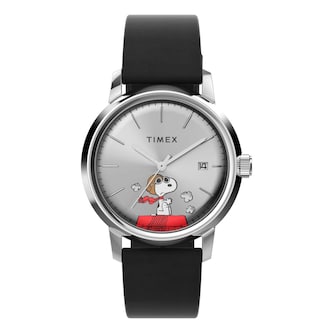 Timex Timex Marlin Automatic x Peanuts Snoopy Flying Ace 40mm Mens Watch Silver