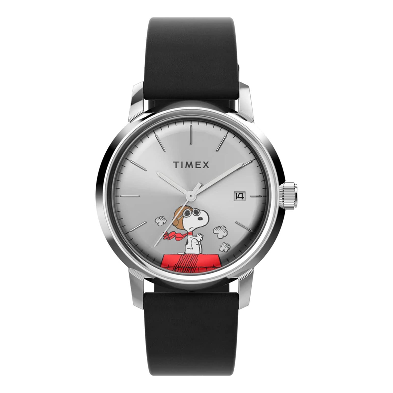 Timex Timex Marlin Automatic x Peanuts Snoopy Flying Ace 40mm Mens Watch Silver