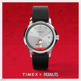 Timex Timex Marlin Automatic x Peanuts Snoopy Flying Ace 40mm Mens Watch Silver