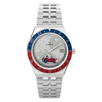 Timex Timex x Peanuts Q Timex GMT 38mm Mens Silver