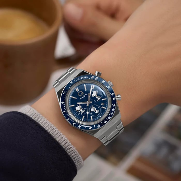 Timex Peanuts x Q Timex Chronograph 40mm Mens Watch Blue