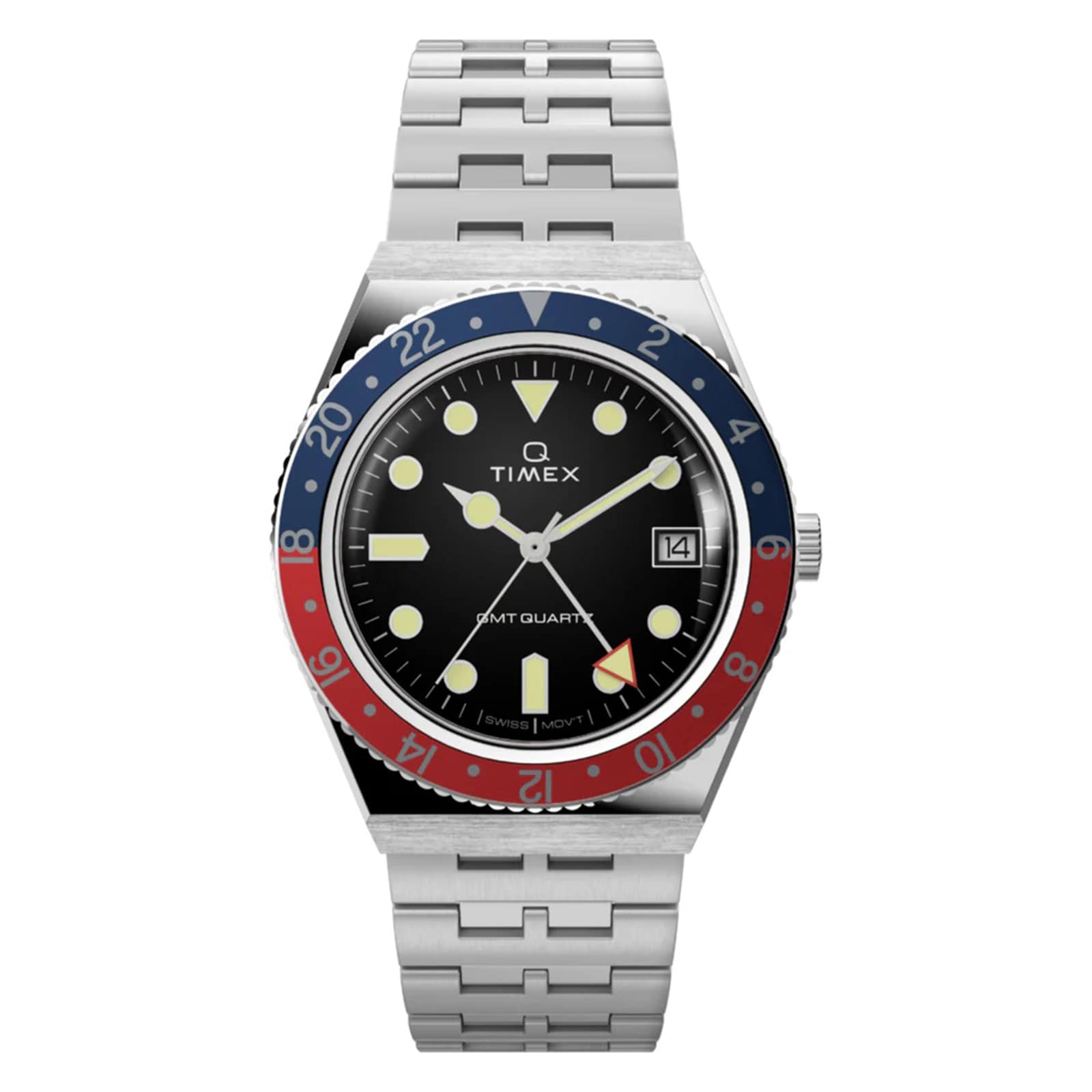 Timex Q Timex GMT 38mm Mens Watch Black TW2V38000VQ | Betteridge