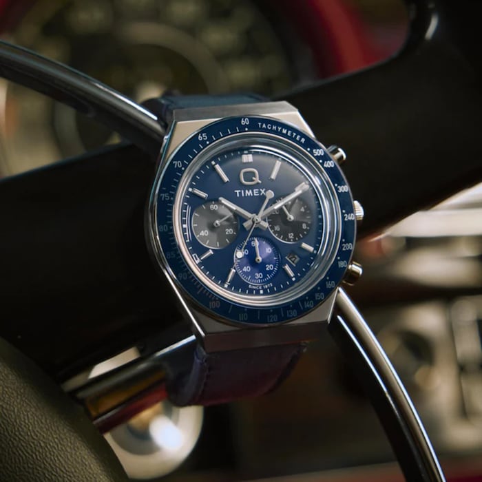 Timex Q Timex Chronograph 40mm Mens Watch Blue