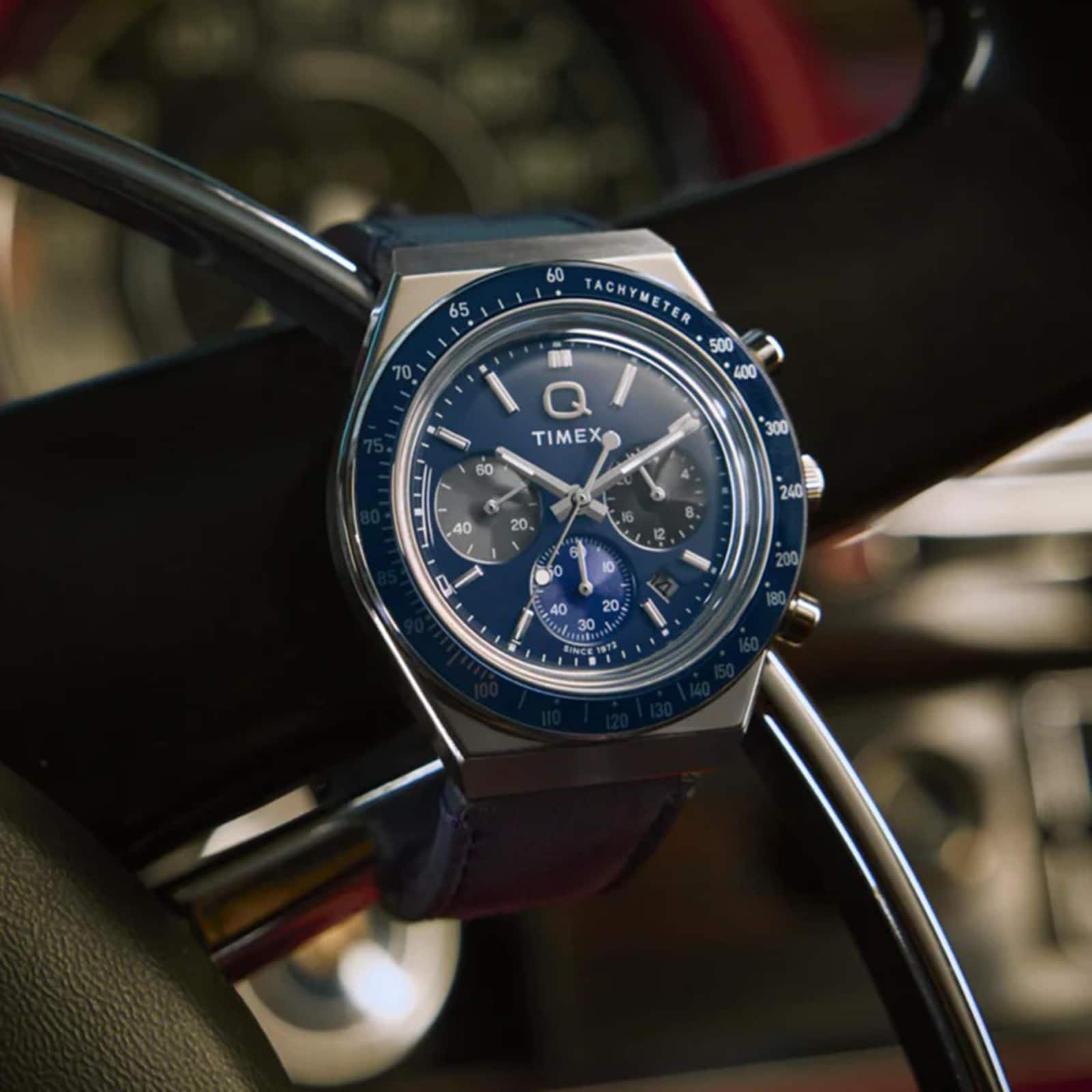 Timex Q Timex Chronograph 40mm Mens Watch Blue