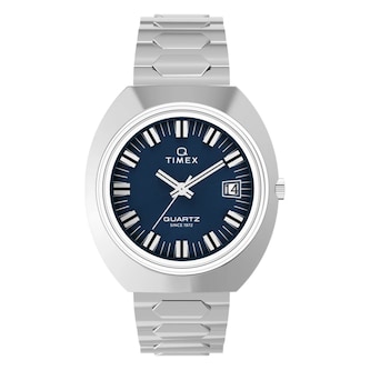 Timex Q Timex 1972 Time Machine Reissue 39mm Mens Watch Blue