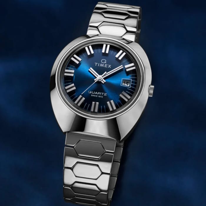 Timex Q Timex 1972 Time Machine Reissue 39mm Mens Watch Blue