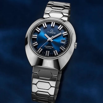 Timex Q Timex 1972 Time Machine Reissue 39mm Mens Watch Blue