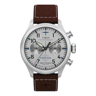 Timex Timex x Pan Am Waterbury Ace Chronograph 41mm Mens Watch Silver