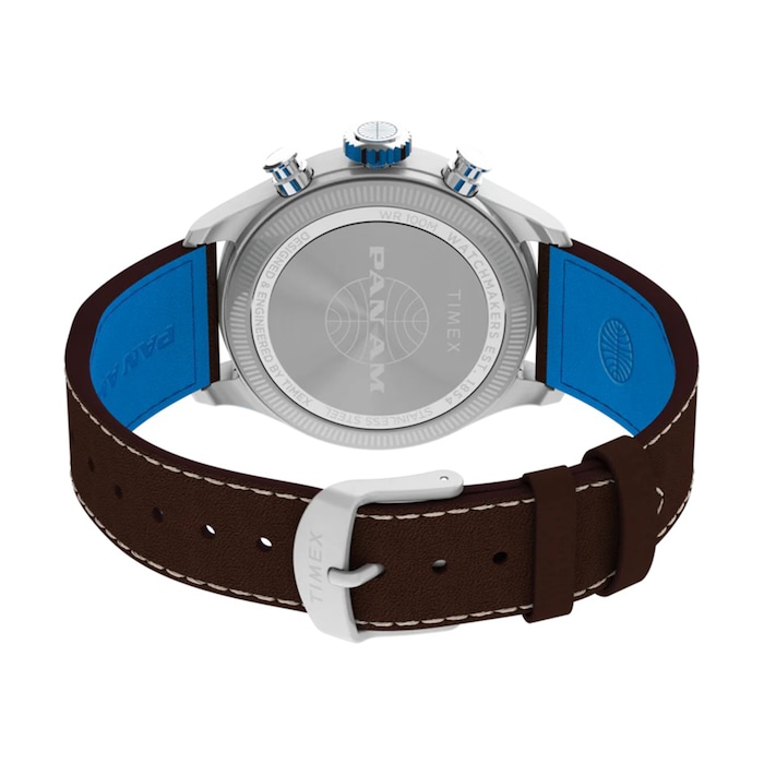 Timex Timex x Pan Am Waterbury Ace Chronograph 41mm Mens Watch Silver