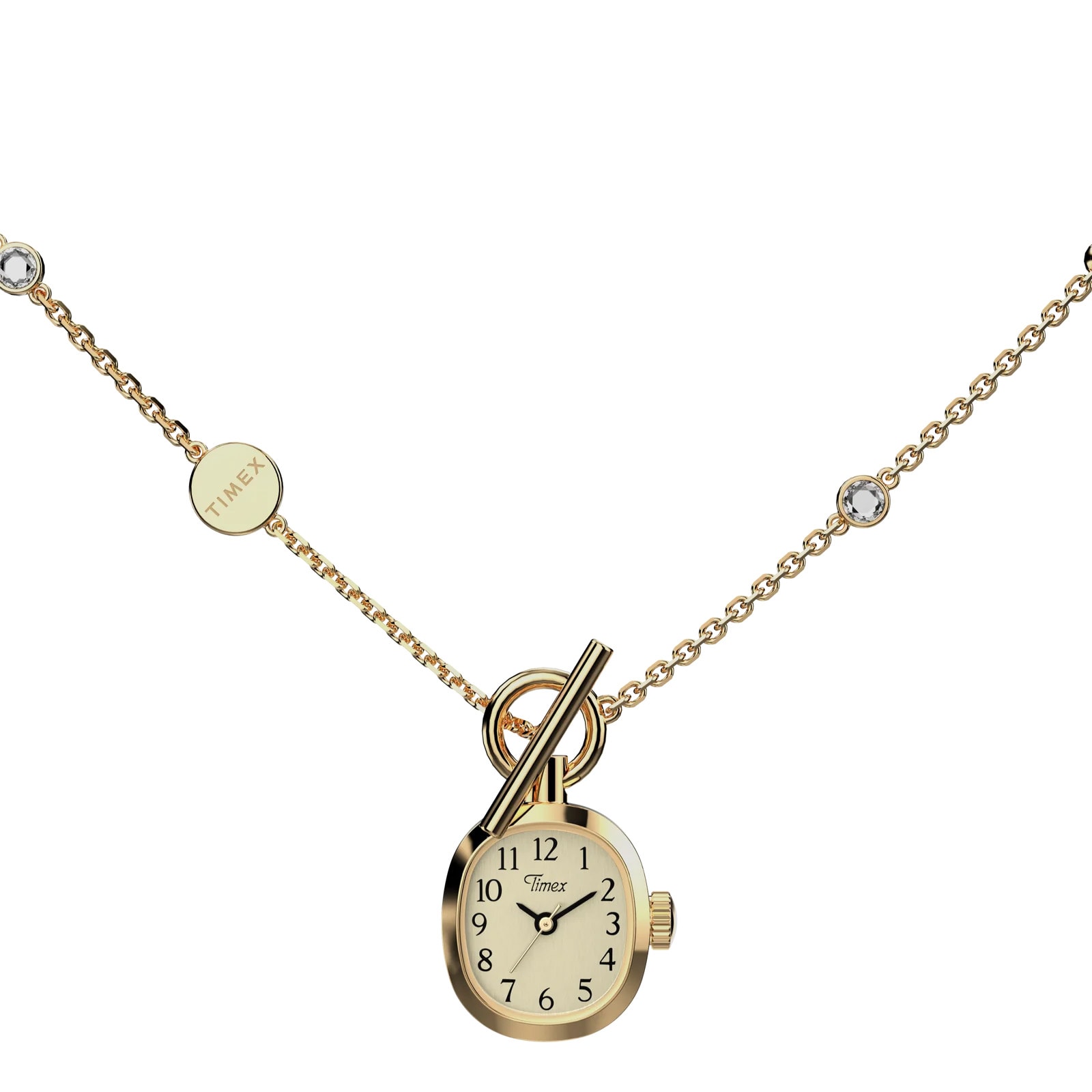 Timex Cavatina Mini Necklace 17mm Ladies Watches Champagne