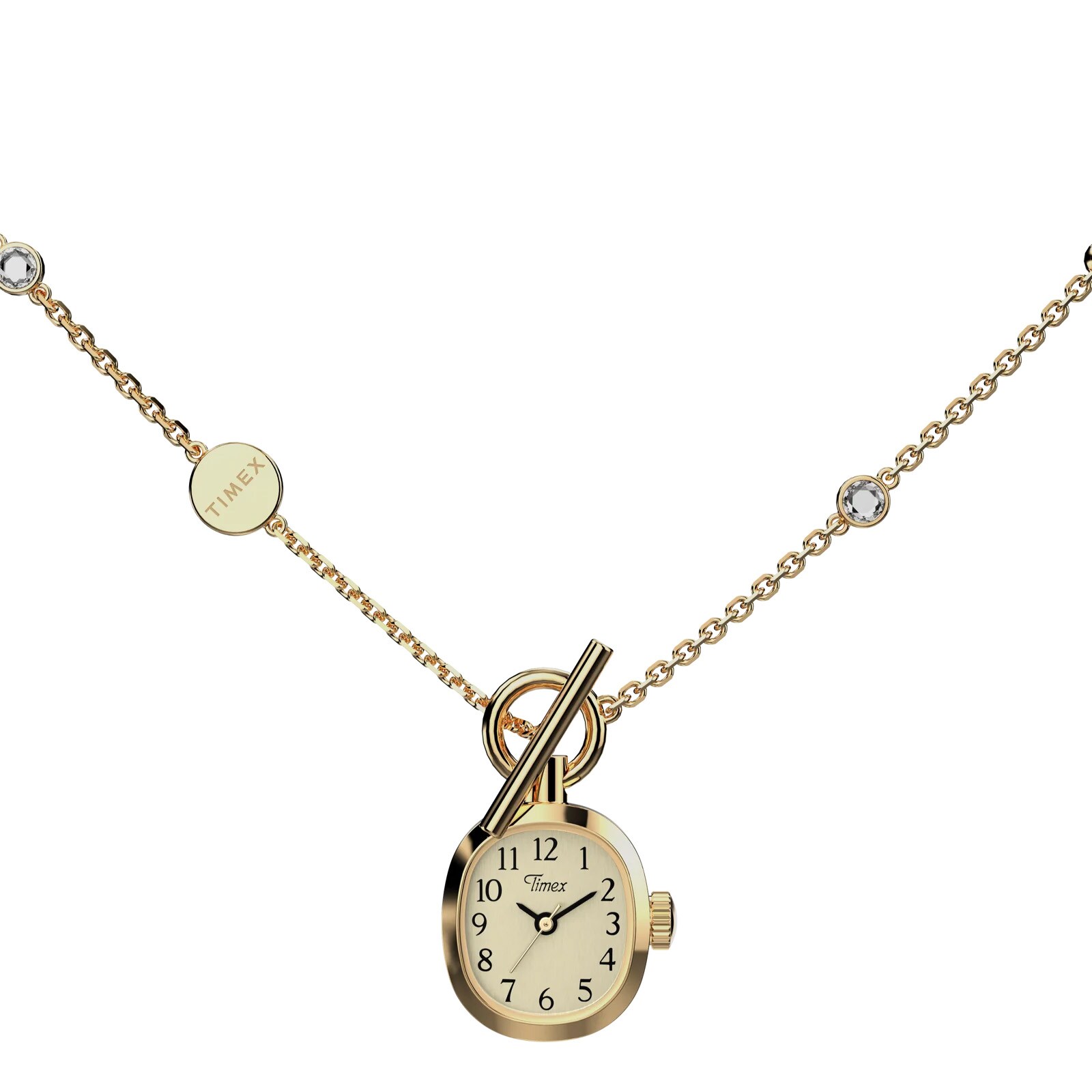 Timex Cavatina Mini Necklace 17mm Ladies Watches Champagne