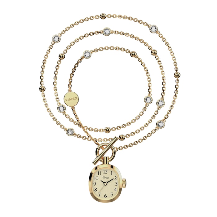 Timex Cavatina Mini Necklace 17mm Ladies Watches Champagne