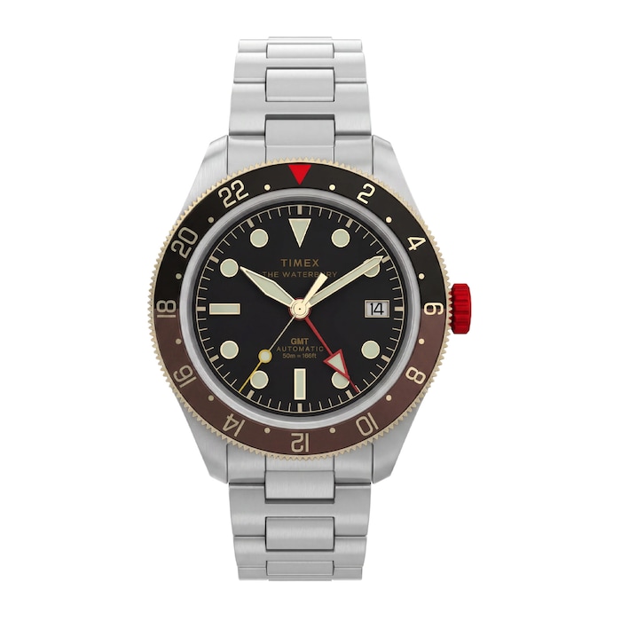 Timex Waterbury Heritage Automatic GMT 41.5mm Mens Watches Black