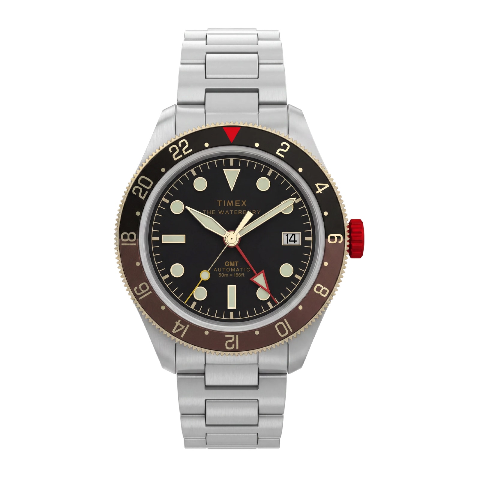 Timex Waterbury Heritage Automatic GMT 41.5mm Mens Watches Black