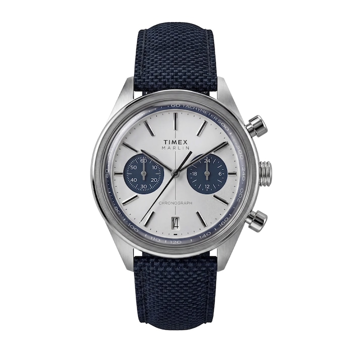 Timex Marlin Jet Chronograph 40mm Mens Watches Silver