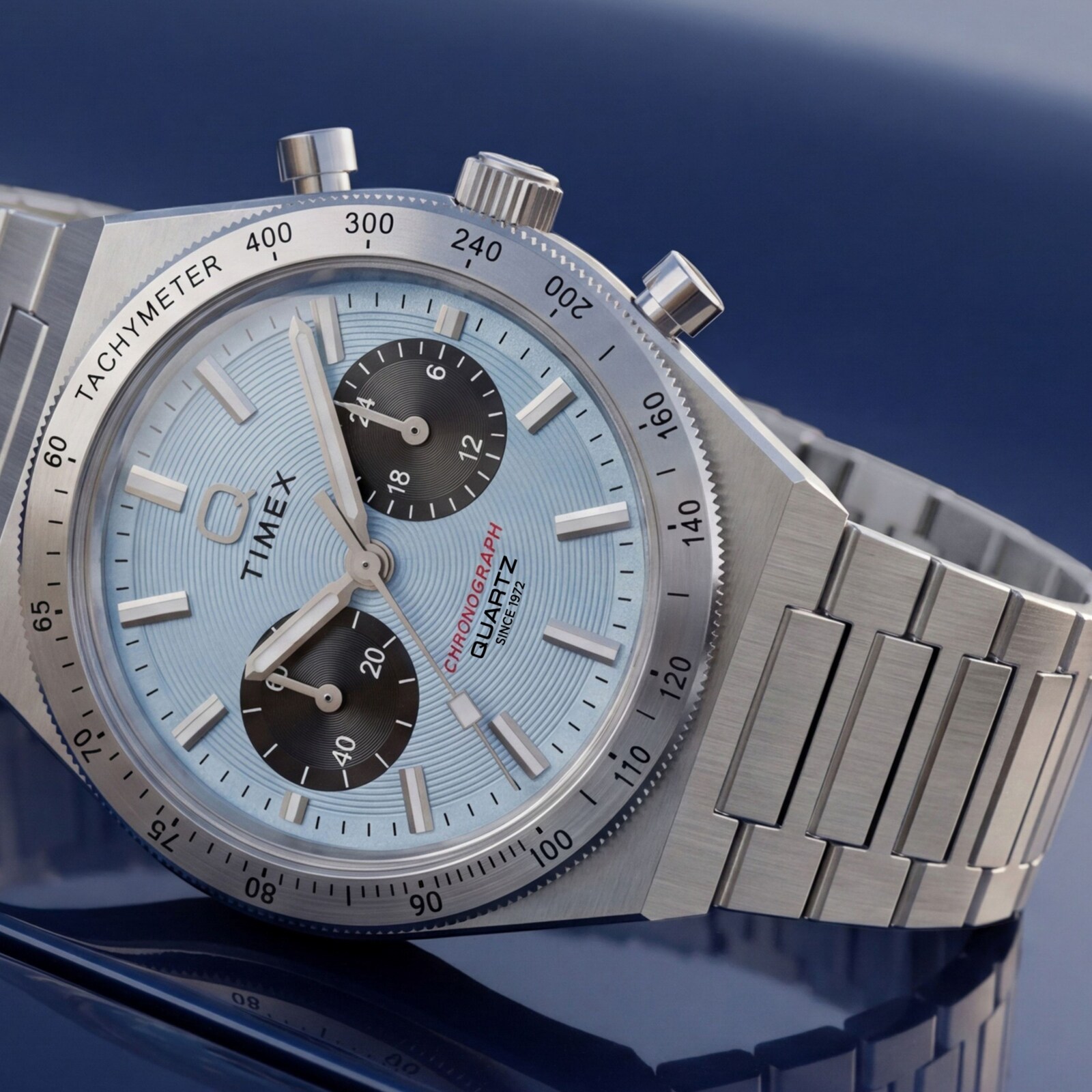 Timex Q Timex Continental Chronograph 36mm Mens Watch Blue
