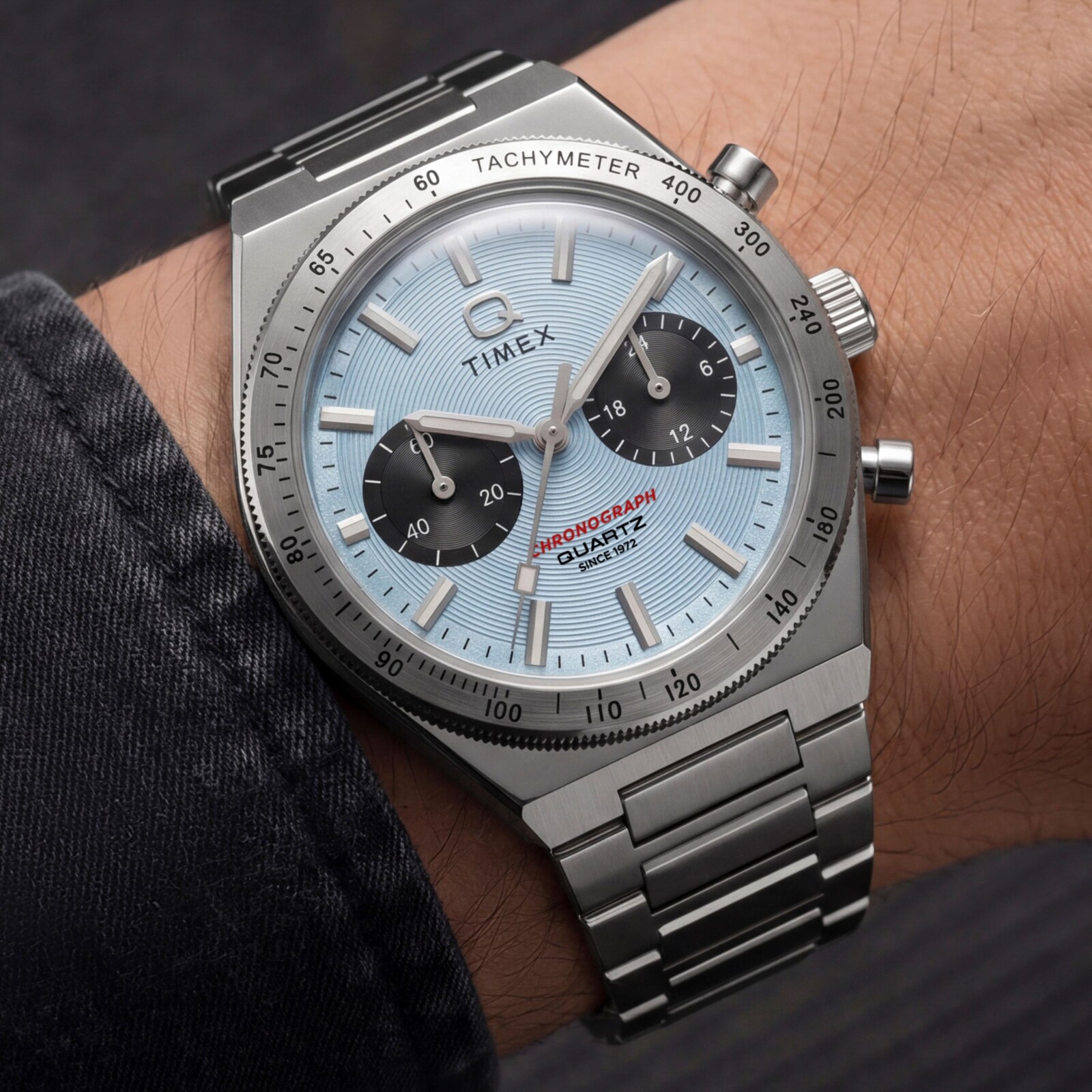 Timex Q Timex Continental Chronograph 36mm Mens Watch Blue