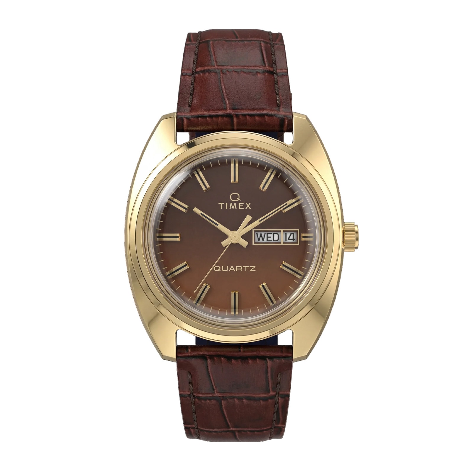 Timex 1976 Day Date Fume Reissue Inspired 37mm Mens Watches Brown