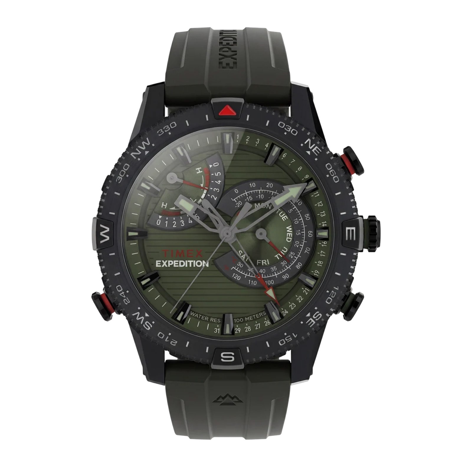 Timex Expedition Tide Temp Compass IQ 45mm Mens Watches Green
