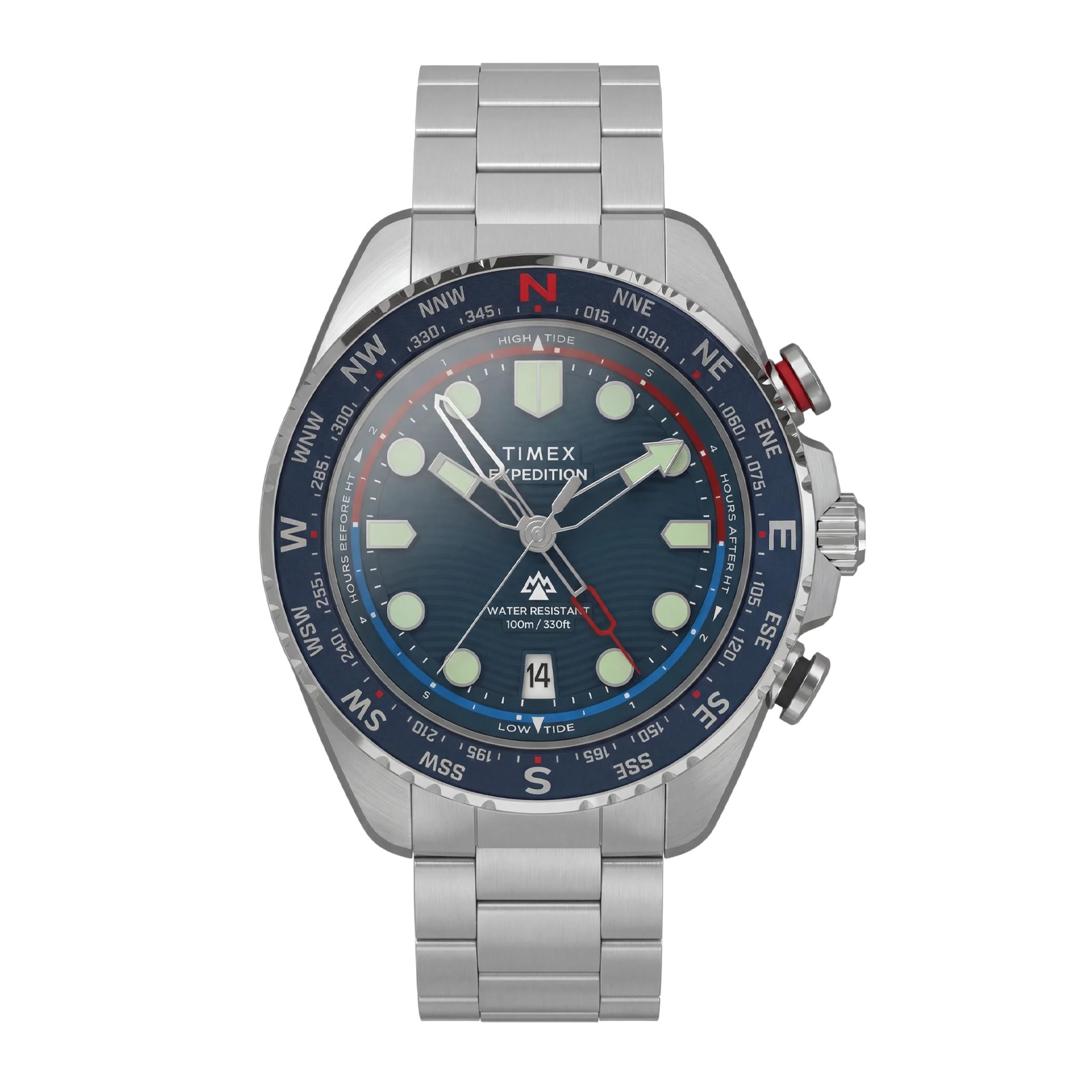 Timex Expedition Tide Compass IQ 43mm Mens Watches Blue