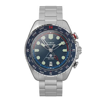 Timex Expedition Tide Compass IQ 43mm Mens Watches Blue