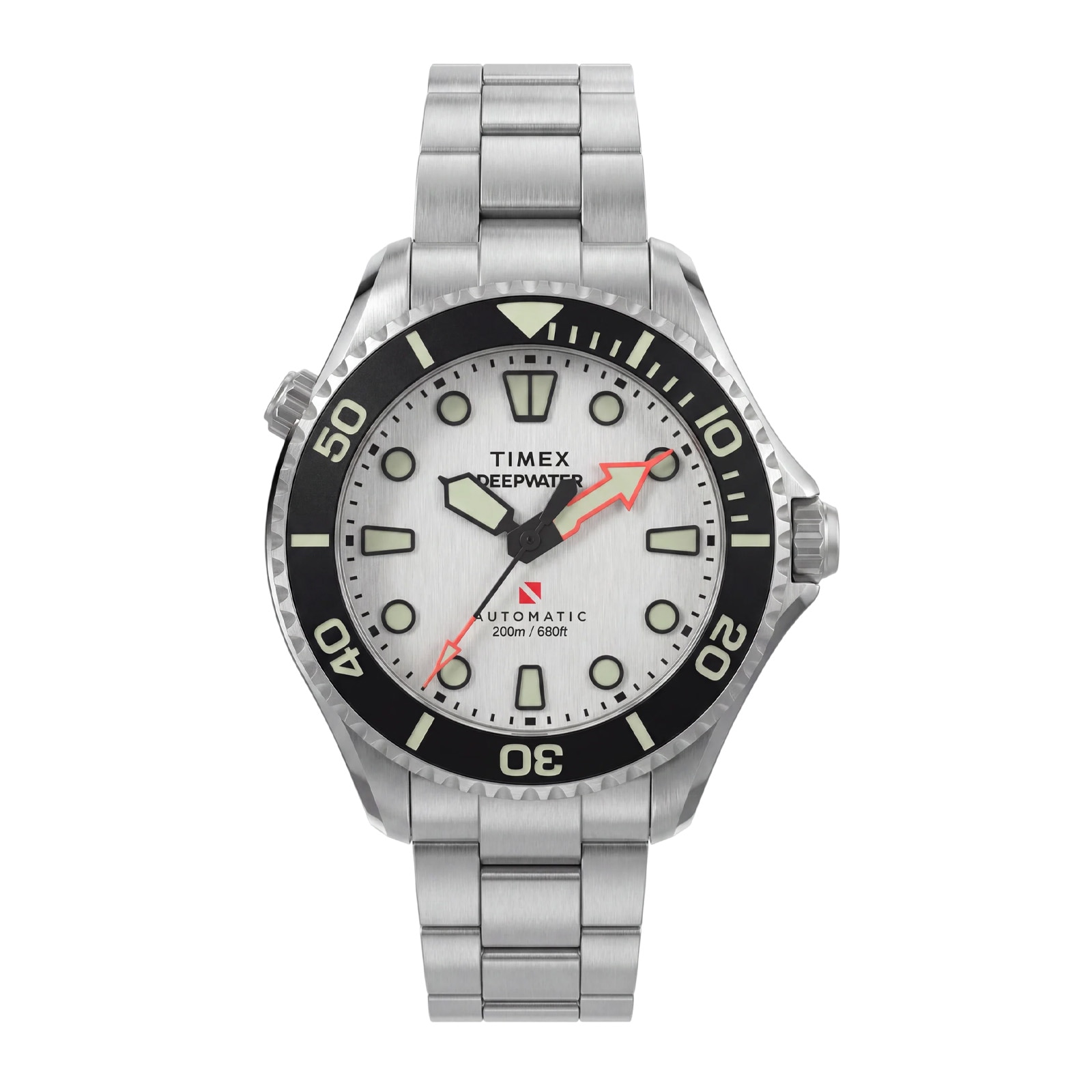 Timex Deep Water Meridian 200 HEV Automatic 44mm Mens Watches White