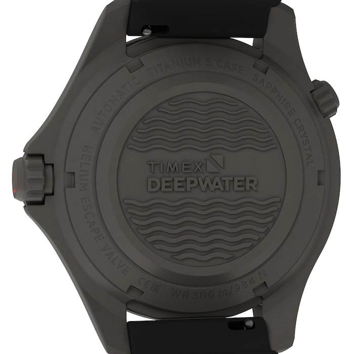 Timex Deep Water Meridian 300 Titanium HEV Automatic 44mm Mens Watches Black