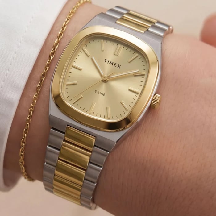 Timex E Line 30mm Ladies Watch Champagne