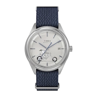 Timex Peanuts x Timex Marlin Jet Automatic Easy Rider 38mm Mens Watches Silver