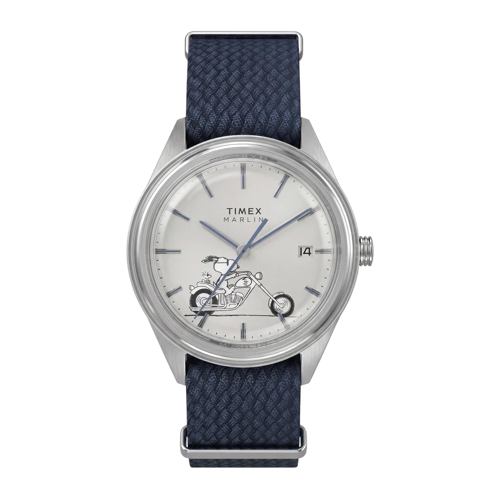 Timex Peanuts x Timex Marlin Jet Automatic Easy Rider 38mm Mens Watches Silver