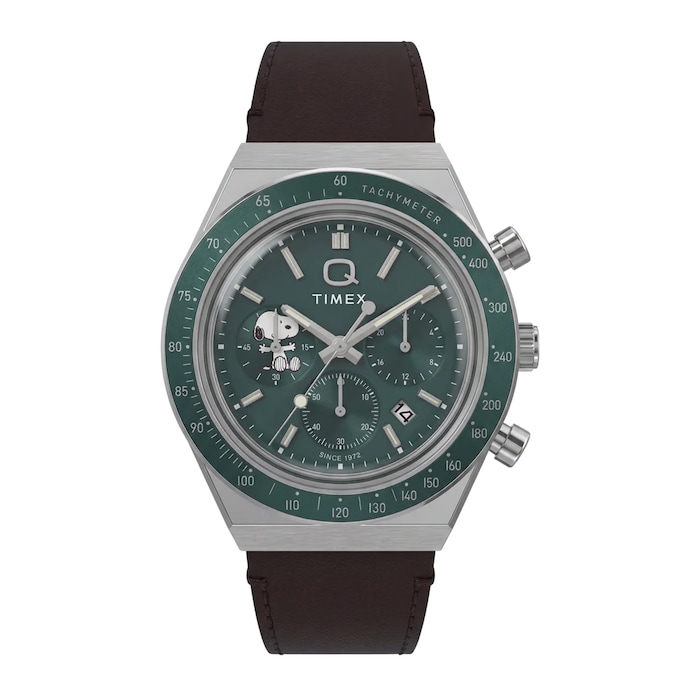 Timex Peanuts x Q Timex Chronograph 40mm Mens Watches Green