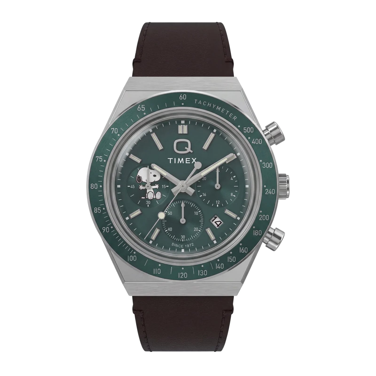 Timex Peanuts x Q Timex Chronograph 40mm Mens Watches Green