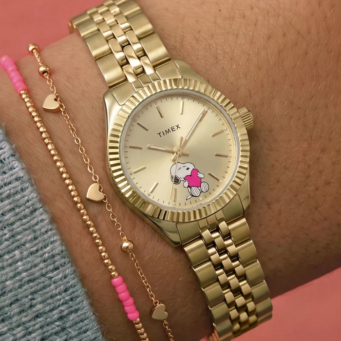 Timex Peanuts x Timex Legacy Mini Heart Hug 25mm Ladies Watches Gold