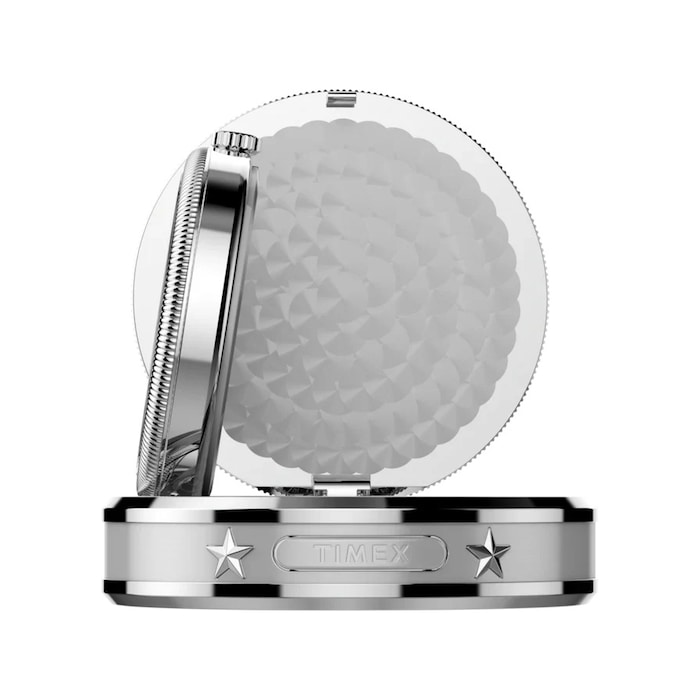 Timex Waterbury America 250 Table Clock 49mm, Stainless Steel