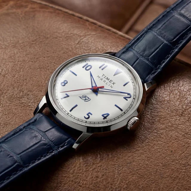 Timex Marlin America 250 34mm, Leather Strap, Men's Watch