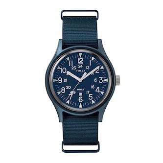 Timex Military Indigo Blue IP Fabric 38mm Mens Watch Timex Military Indigo Blue IP Fabric 38mm Mens Watch