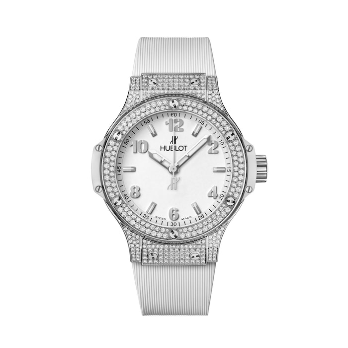 Hublot Big Bang Steel White Pave 38mm Mens Watch