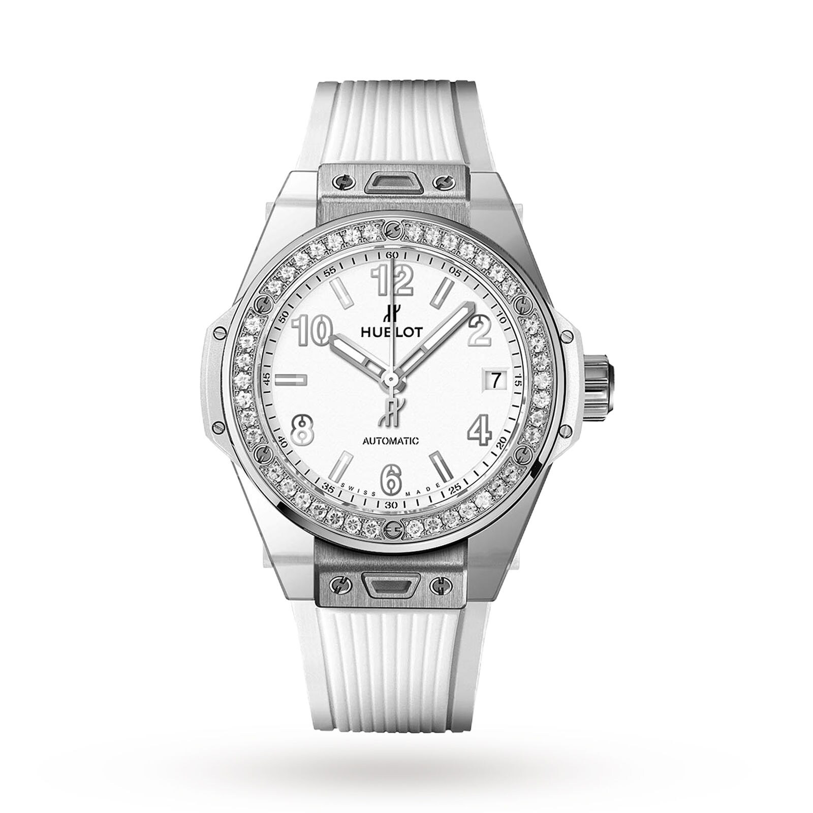 Click to view product details and reviews for Big Bang One Click Steel White Diamonds 39mm.