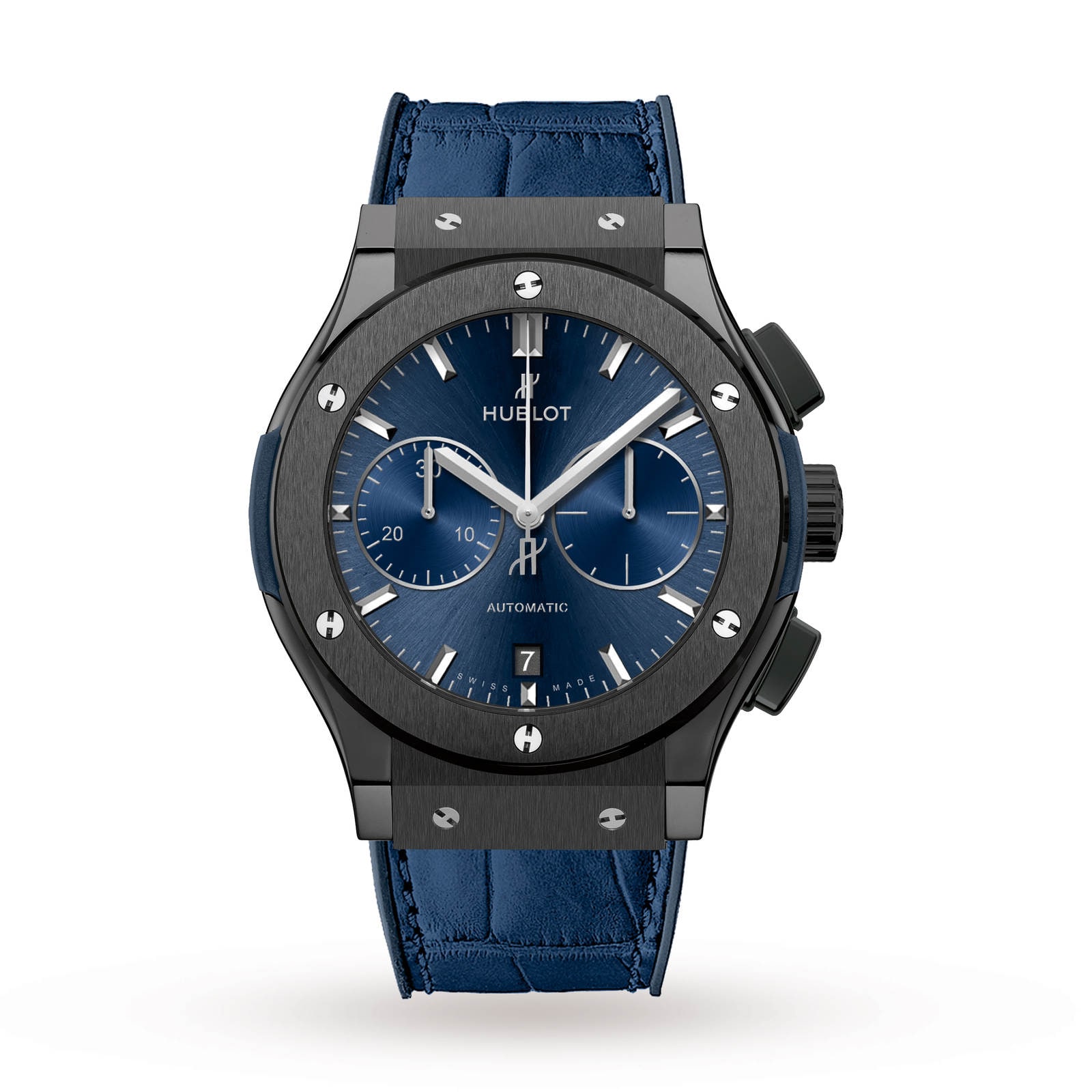 Hublot Classic Fusion 521.ox.7180.lr 45MM Blue Dial With 12.75 CT