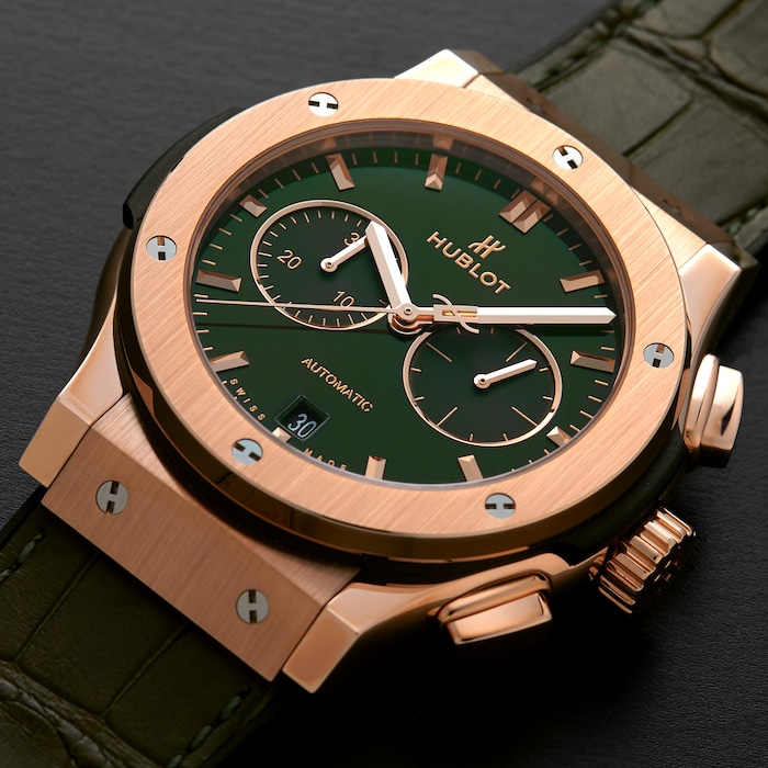 Hublot Watch Classic Fusion Chronograph King Gold Green 42 mm