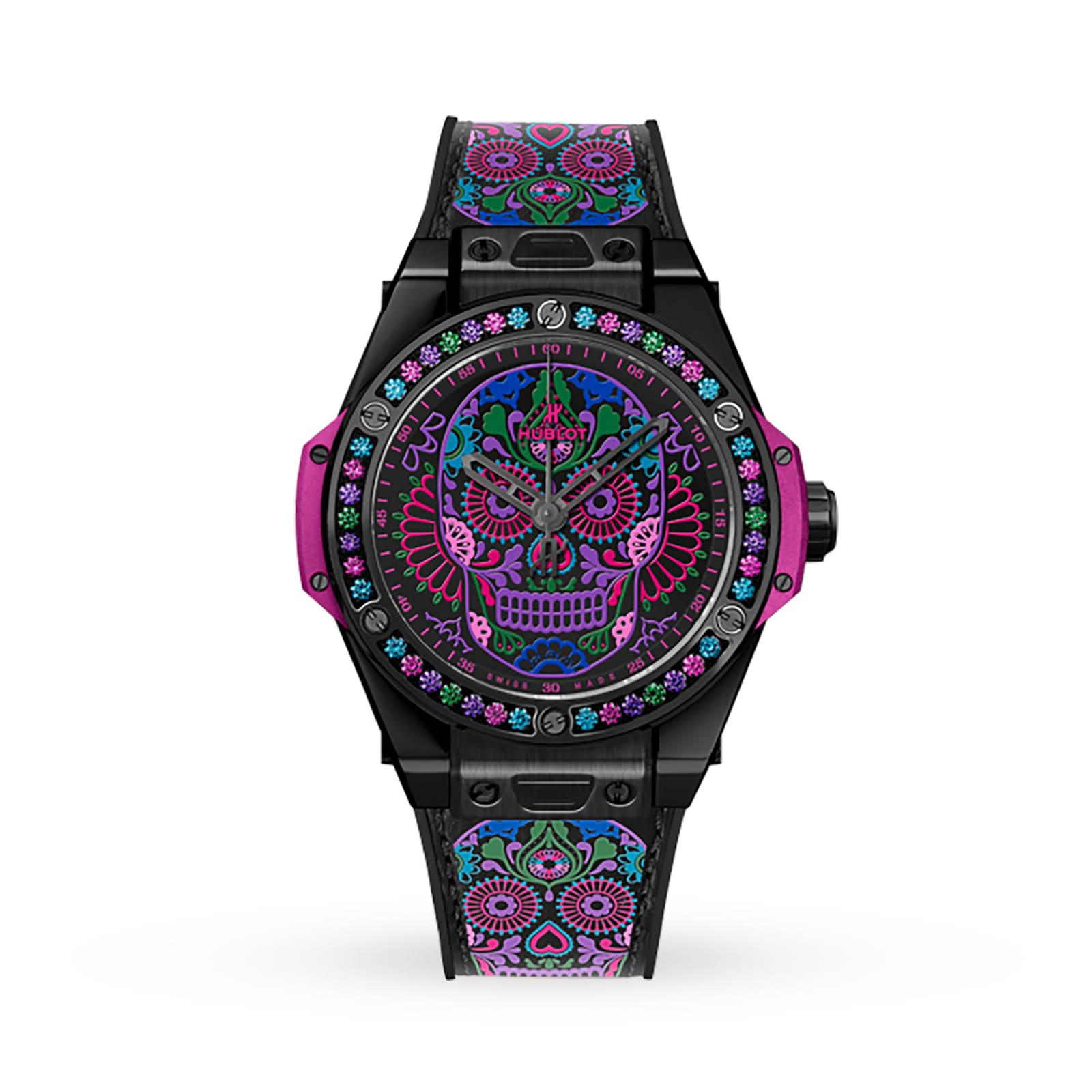 Hublot purple shop skull watch