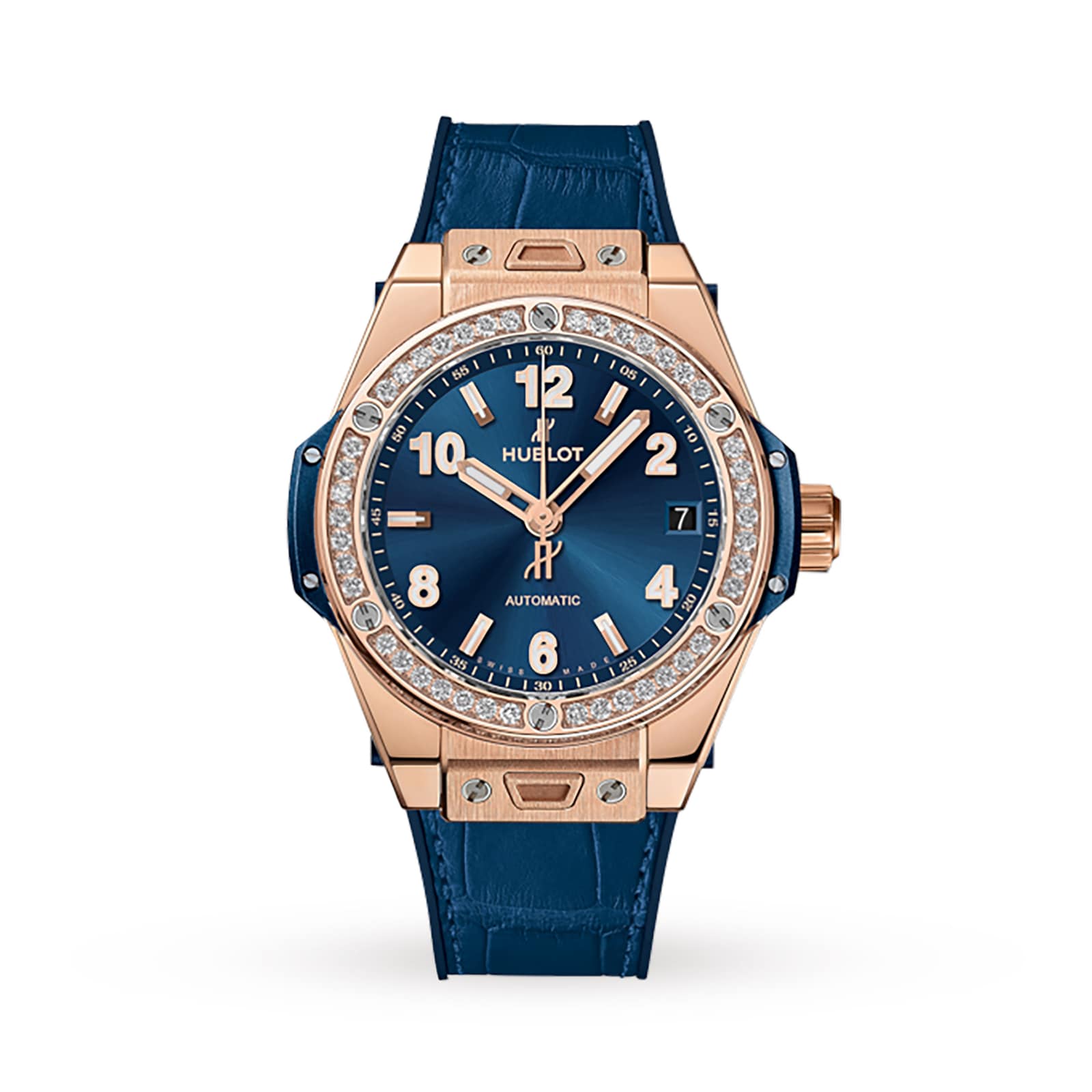 hublot big bang one click king gold blue diamonds 39mm