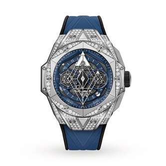 Hublot Big Bang Sang Bleu II Titanium Blue Pavé Chronograph 45mm