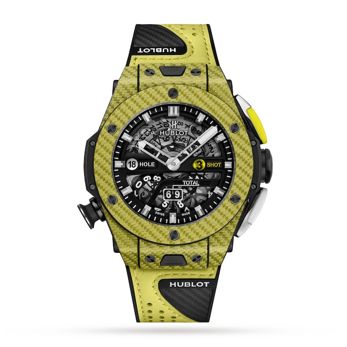 Hublot Limited Edition Big Bang Unico Golf Yellow Carbon 45mm Mens Watch