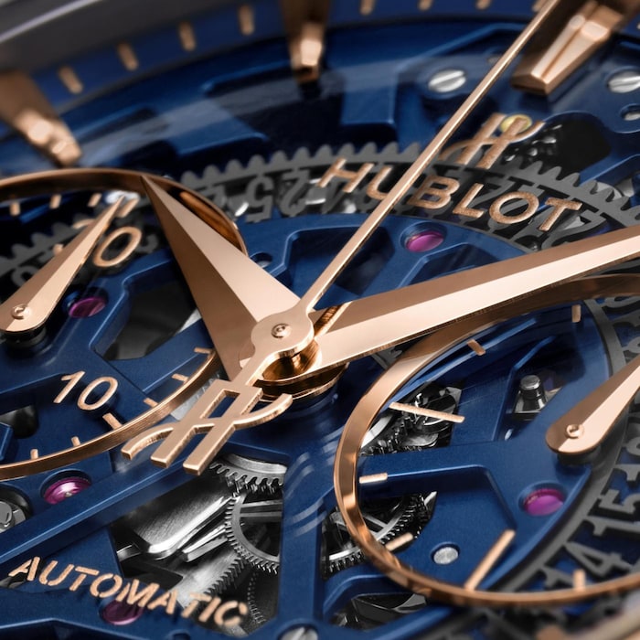 Hublot Limited Edition Classic Fusion Aerofusion Chronograph Orlisnki King Gold Blue 45mm Mens Watch